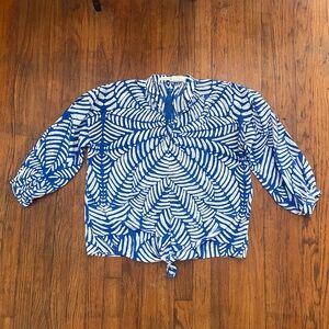 Marie Oliver Silk Pullover Knot Front Fern Blouse Size‎ S